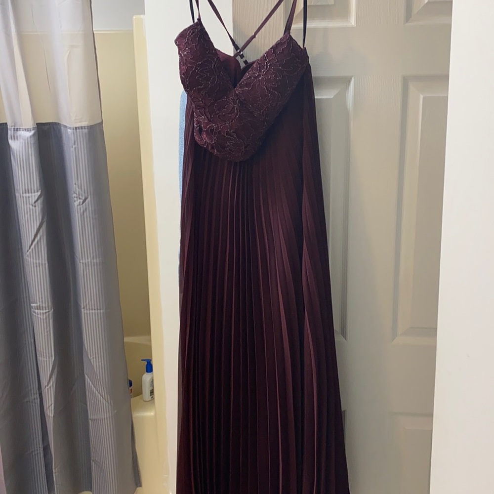 Maroon two piece prom dress